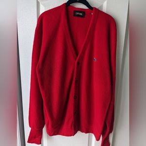Izod Lacoste Vintage Red Sweater Made in USA XXL